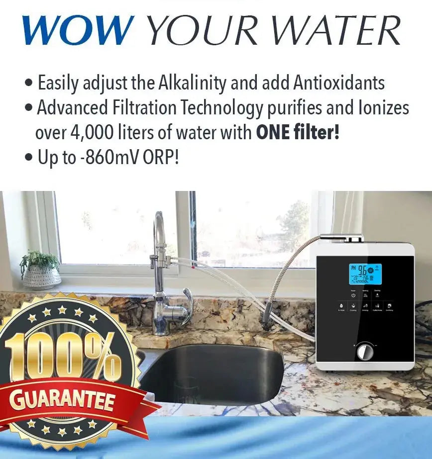 High-Quality Water Ionizer Machine – pH 3-11.0 Alkaline Acid, Up to -800mV ORP, Auto-Cleaning, LCD Touch Water Filter ionessence