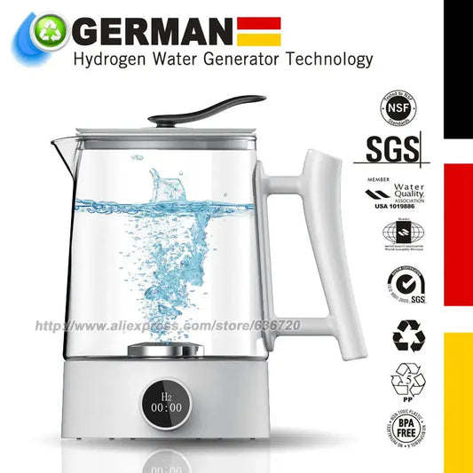 Rich Hydrogen Water Pitcher, Generator 1600 PPB with SPE and PEM Concentrator Technology - ionessence